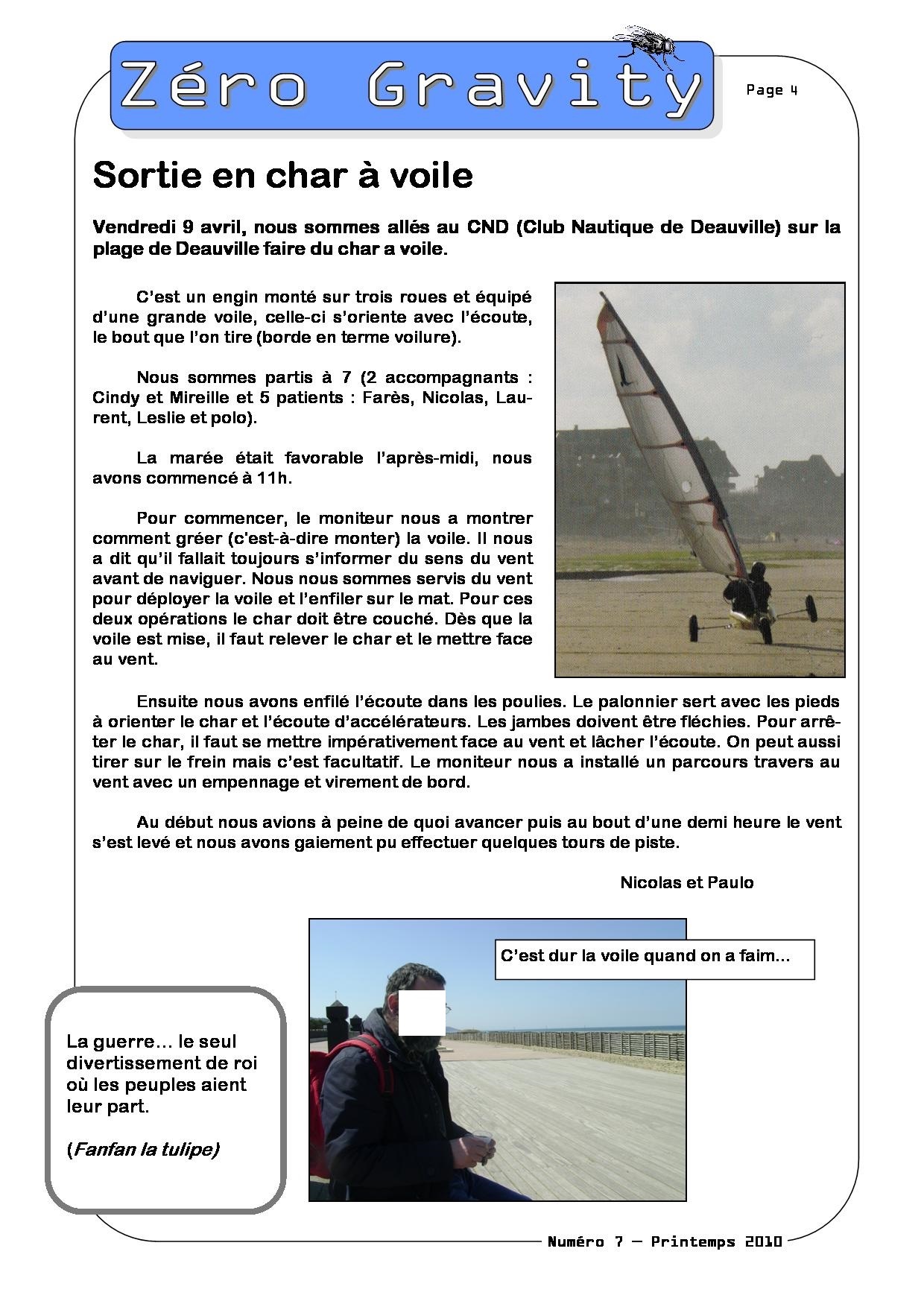 Zéro Gravity, le journal des patients de l'hôpital de jour de Trouville sur Mer