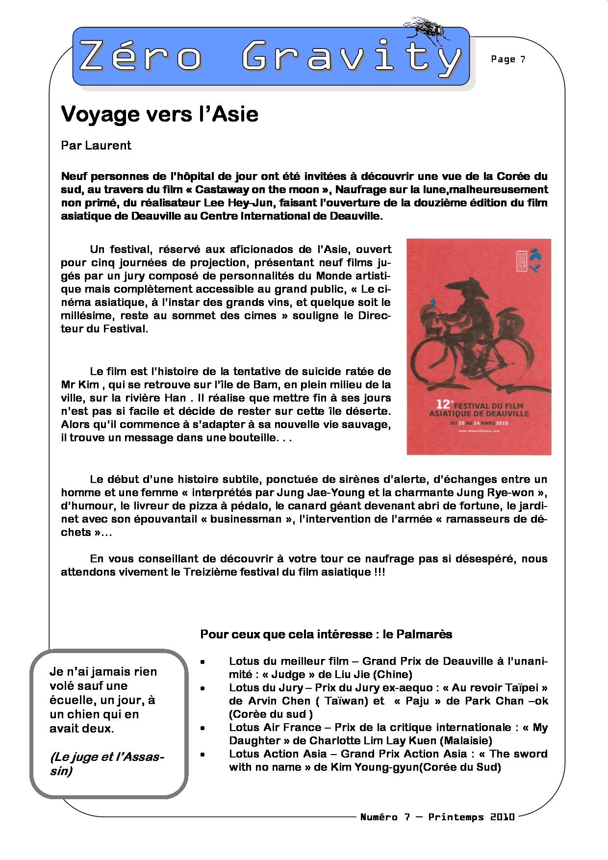 Zéro Gravity, le journal des patients de l'hôpital de jour de Trouville sur Mer